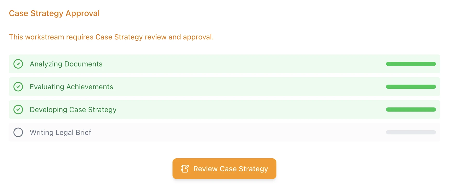 Case Strategy Approval Interface